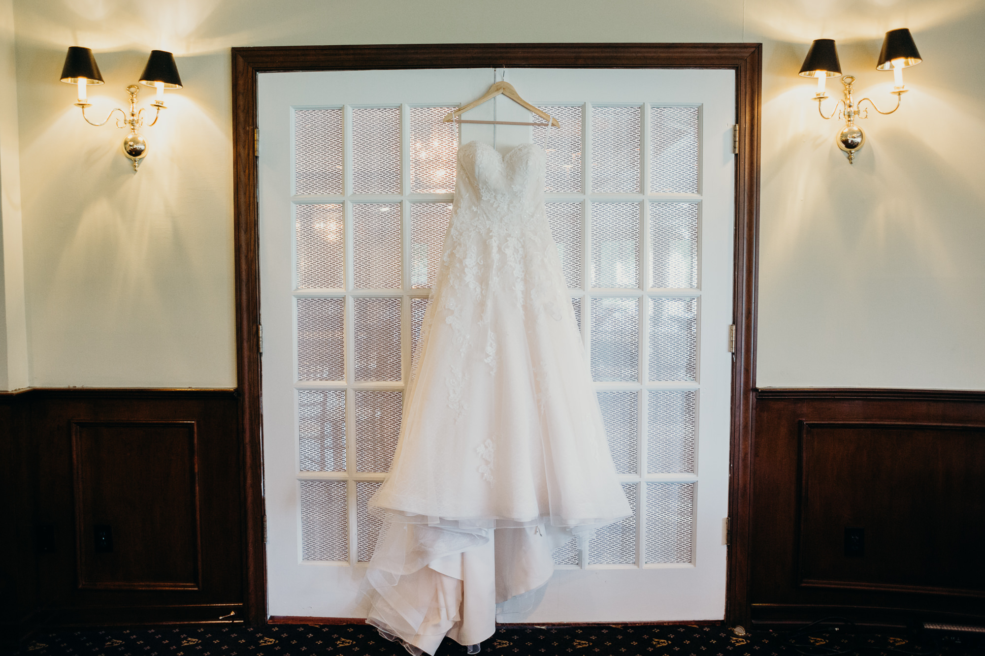 a wedding gown at the upper montclair country club in montclair, new jersey