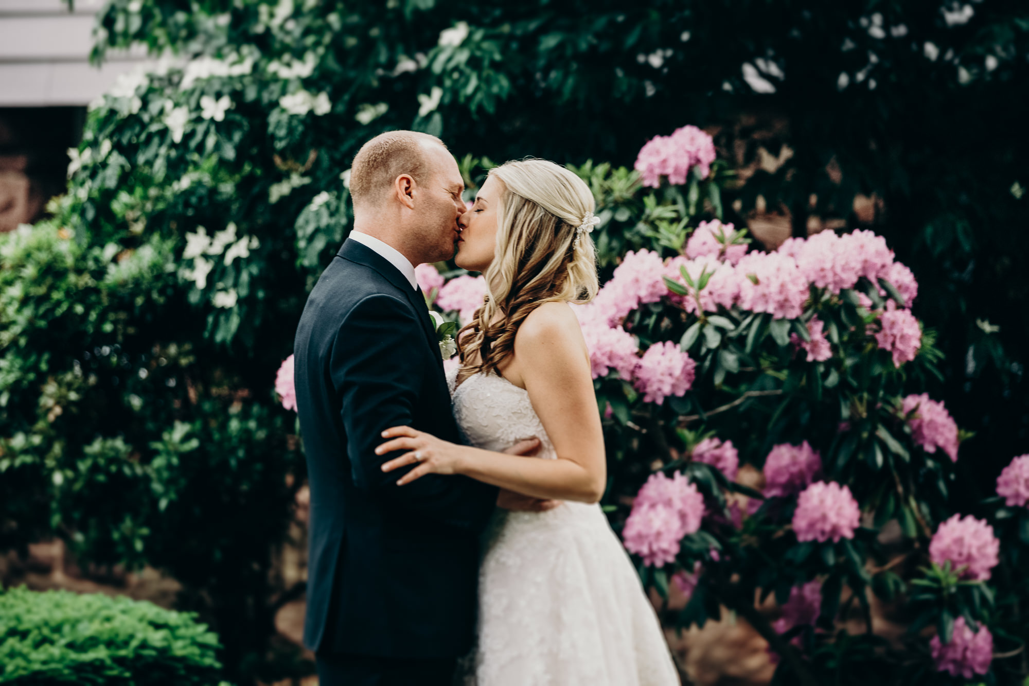 portrait of a bride and a groom at the upper montclair country club in montclair, new jersey