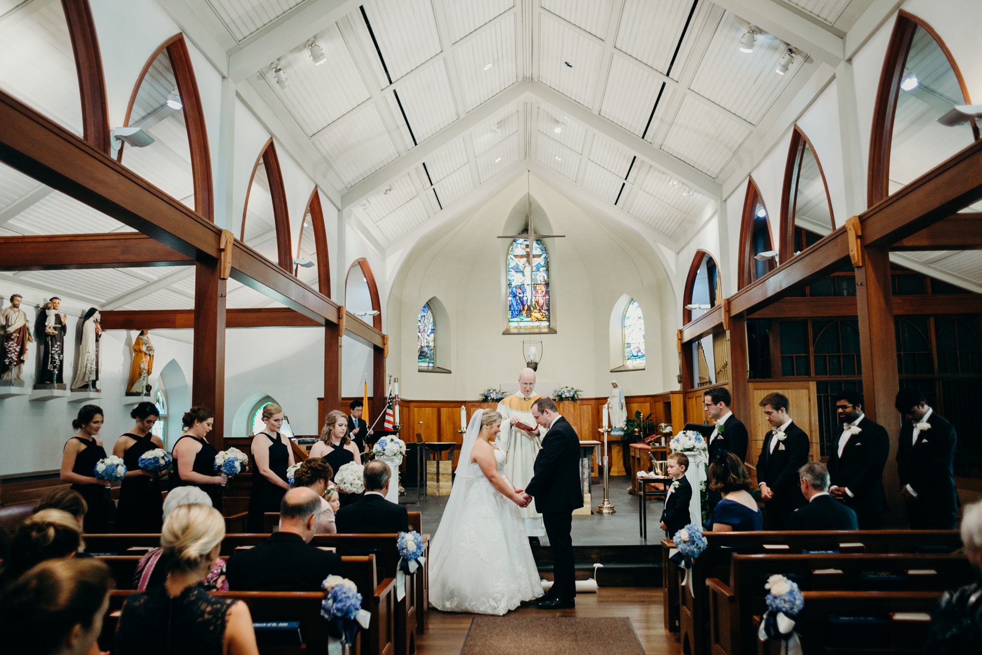 bride and groom during their wedding ceremony at country club of darien in darien, connecticut