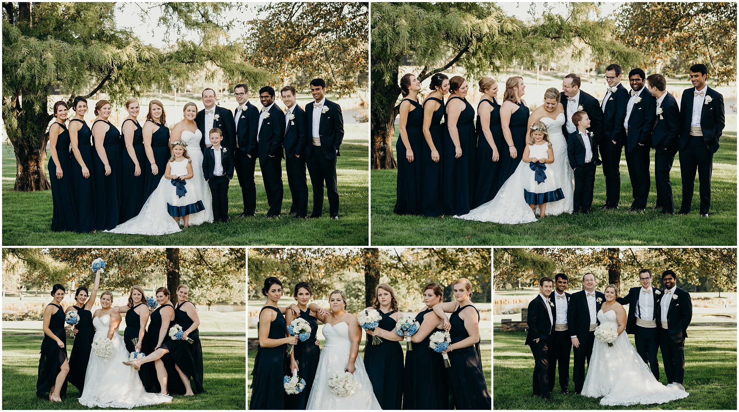 portrait of a wedding party at country club of darien in darien, connecticut
