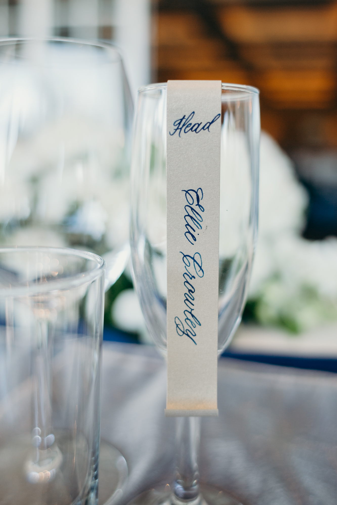 wedding reception place holders at country club of darien in darien, connecticut