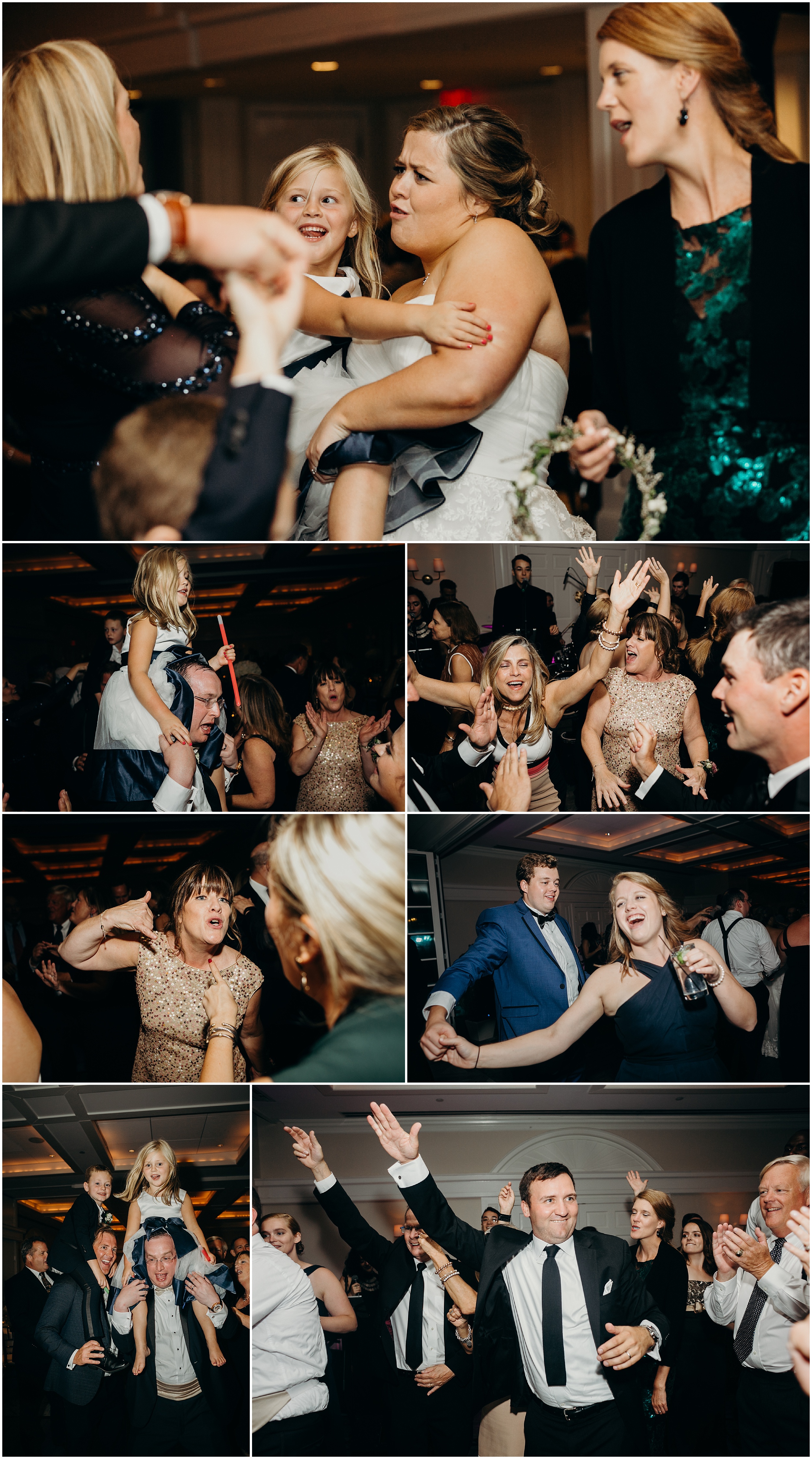 wedding guests on the dance floor at country club of darien in darien, connecticut