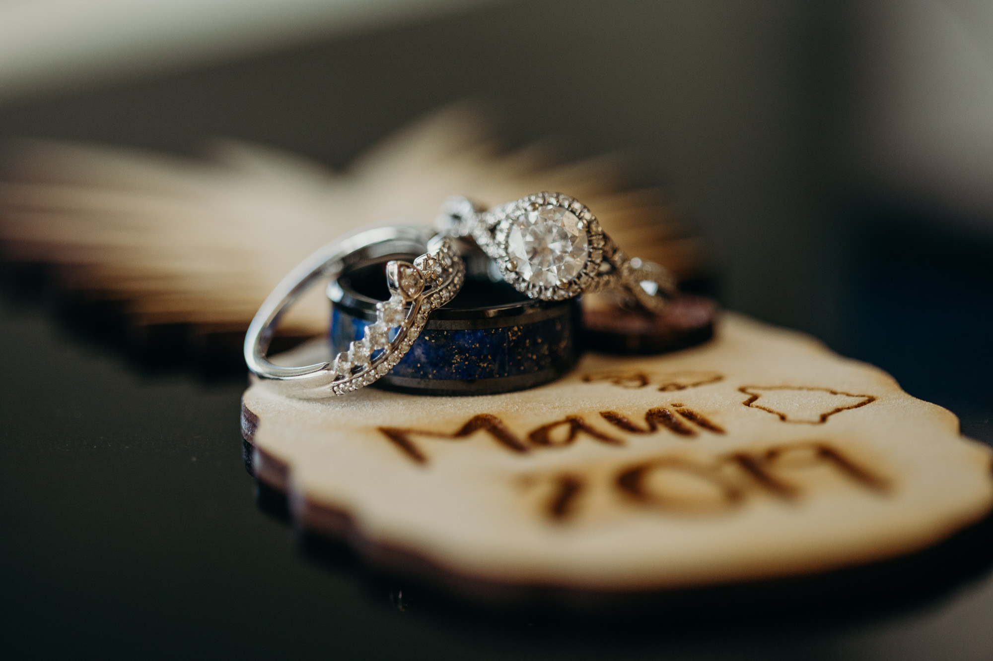 wedding rings at merrimans maui in maui, HI