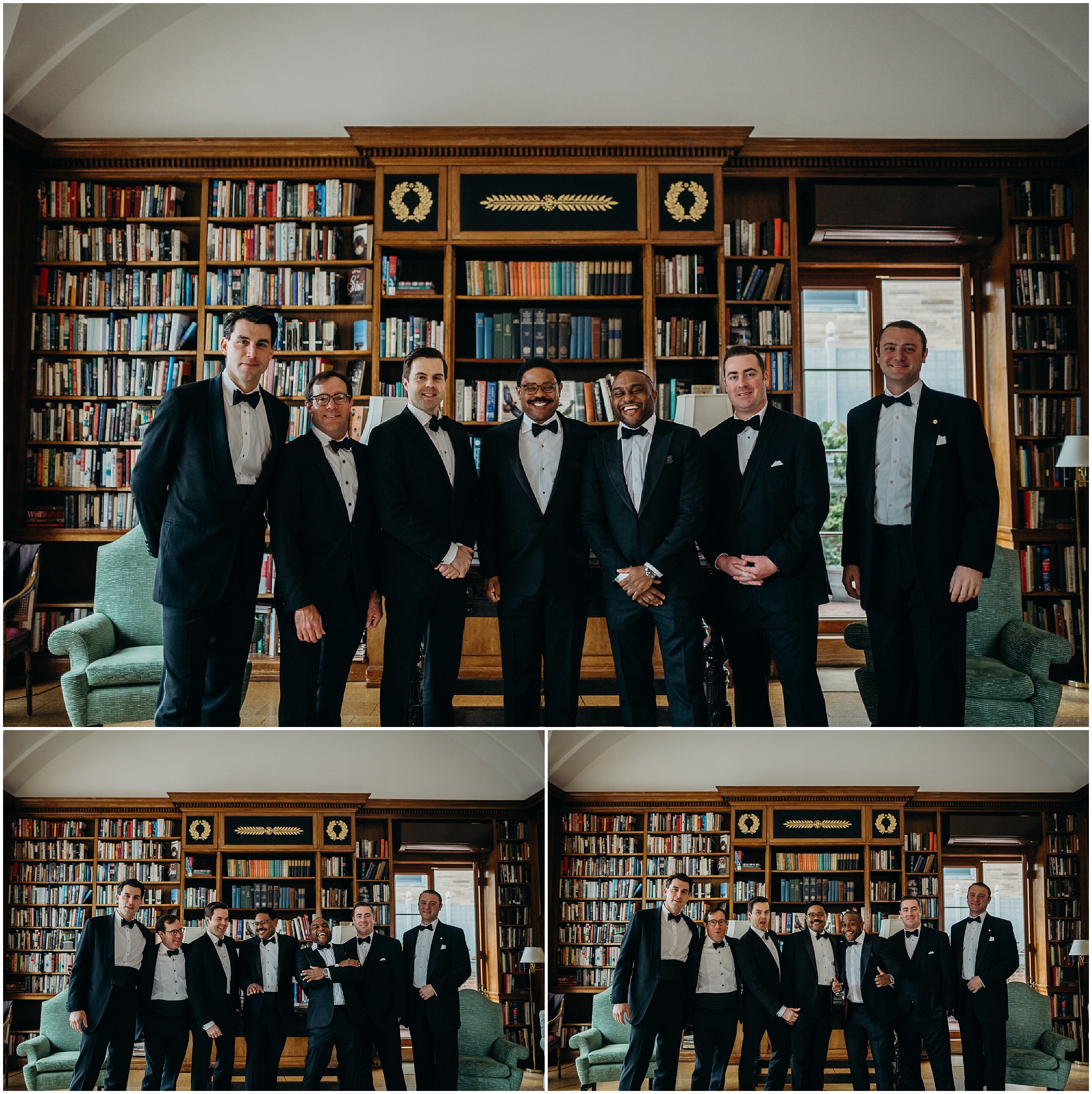 groom and groomsman portrait at cosmopolitan club in new york city, ny