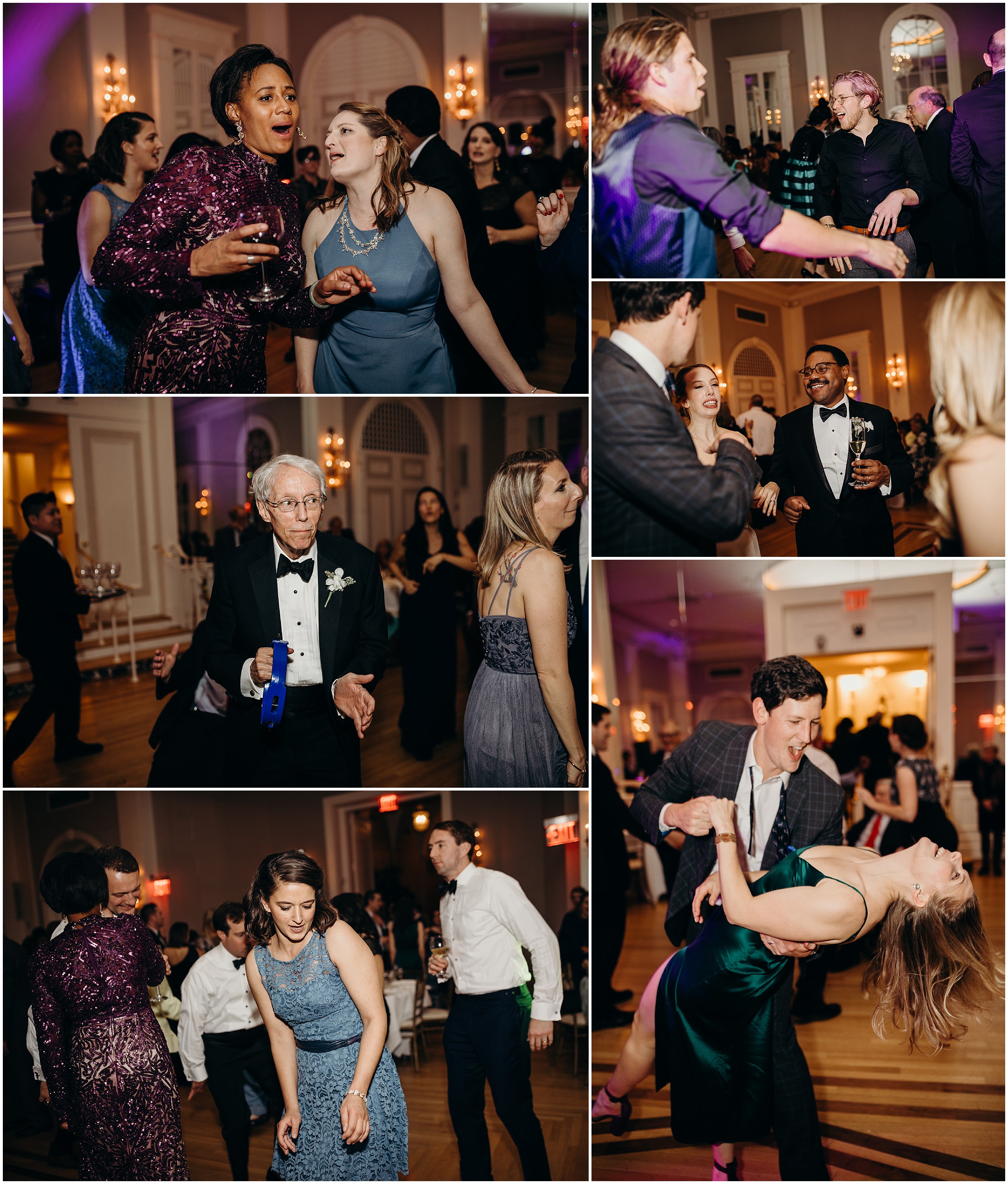 wedding guests dance during wedding reception at cosmopolitan club in new york city, ny