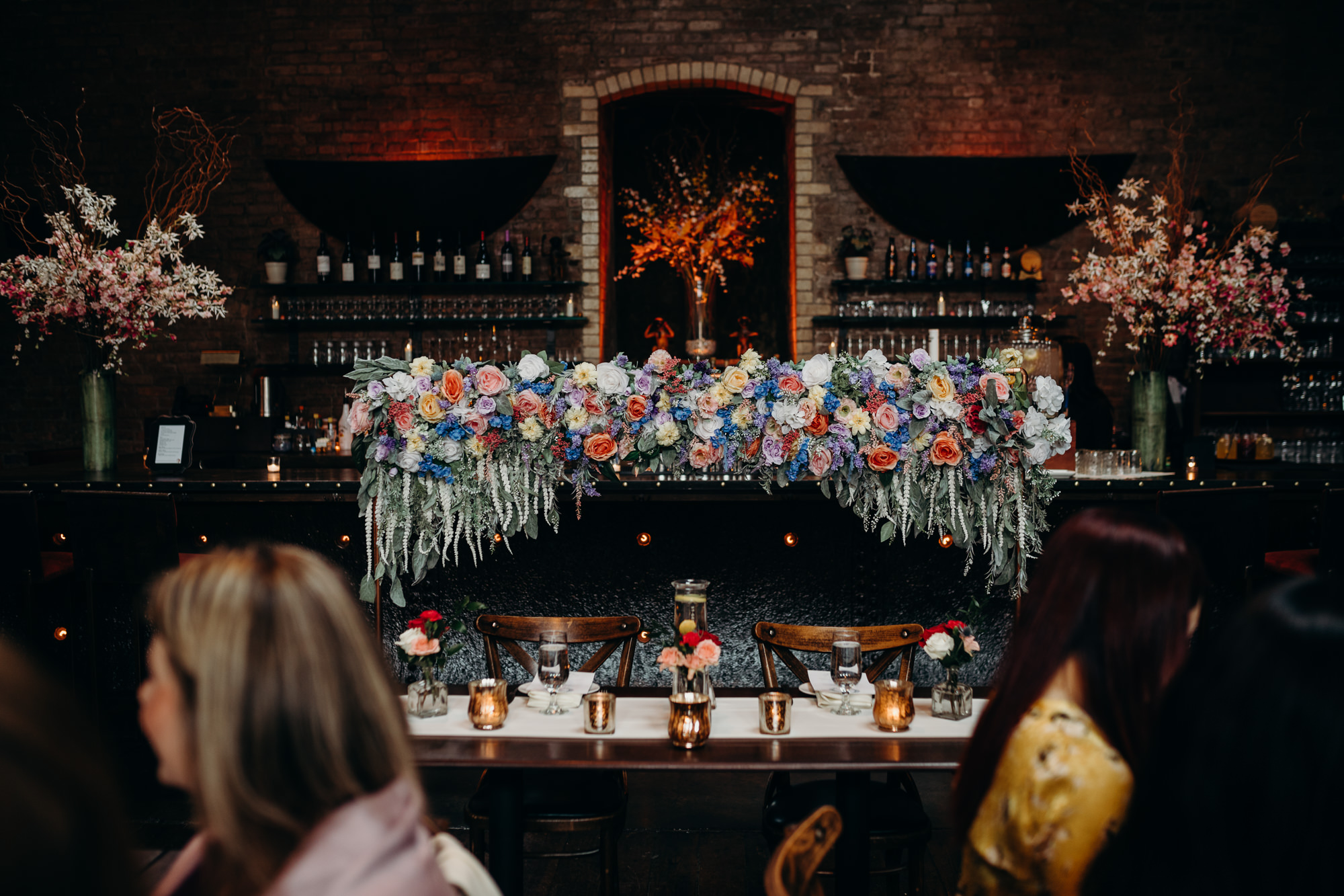 sweetheart table wedding reception decor and tables at mymoon in brooklyn, new york