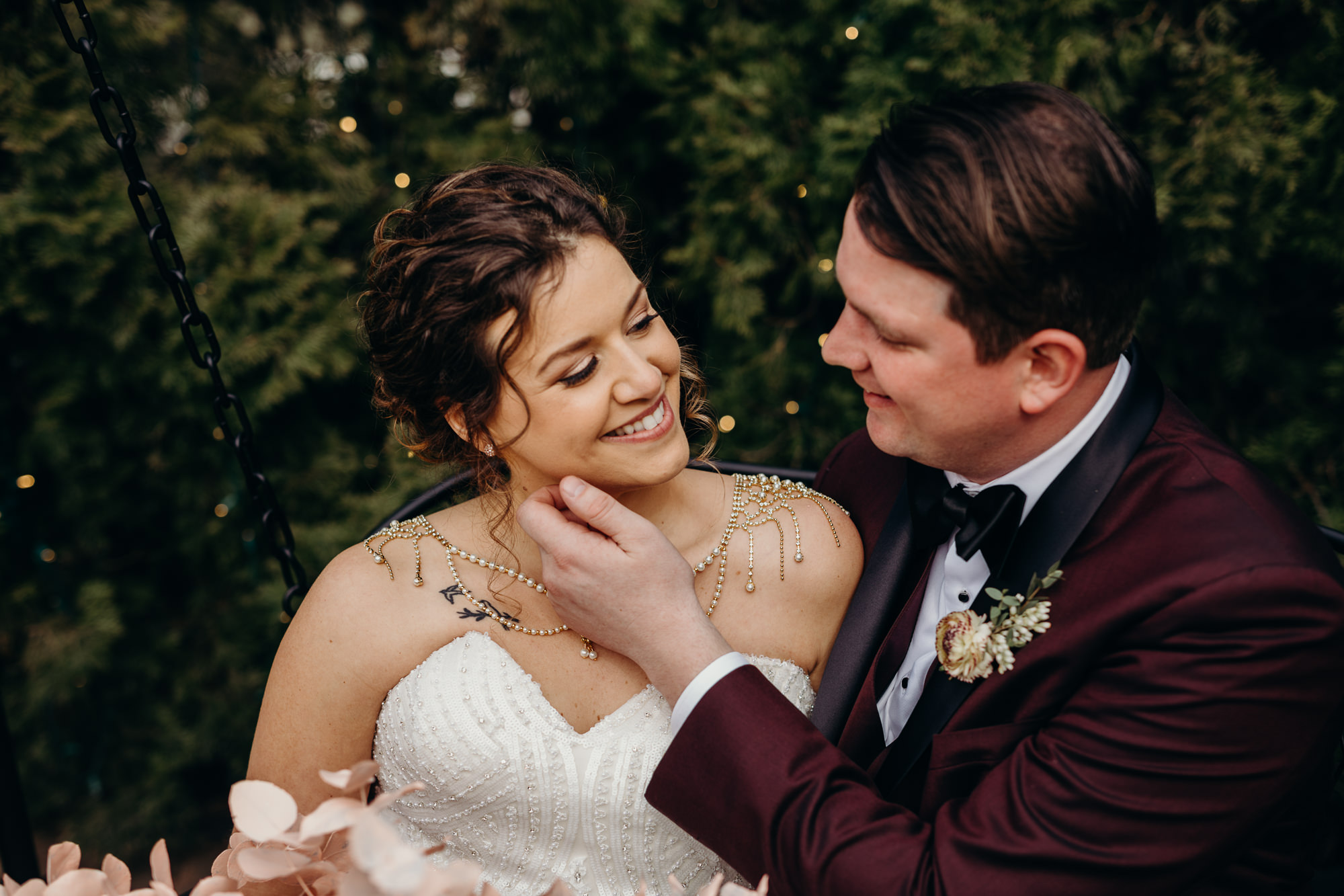 a portrait of a bride and groom at the park savoy in florham park, new jersey