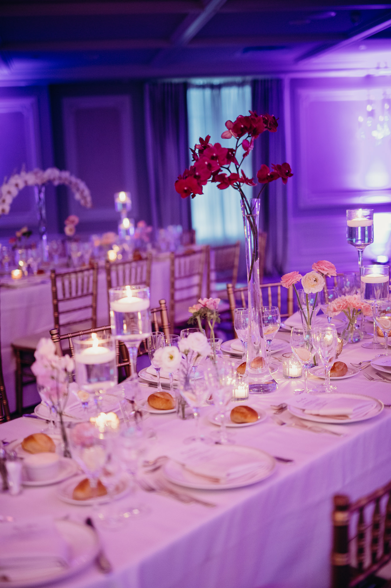 reception details with orchids at the park savoy in florham park, new jersey