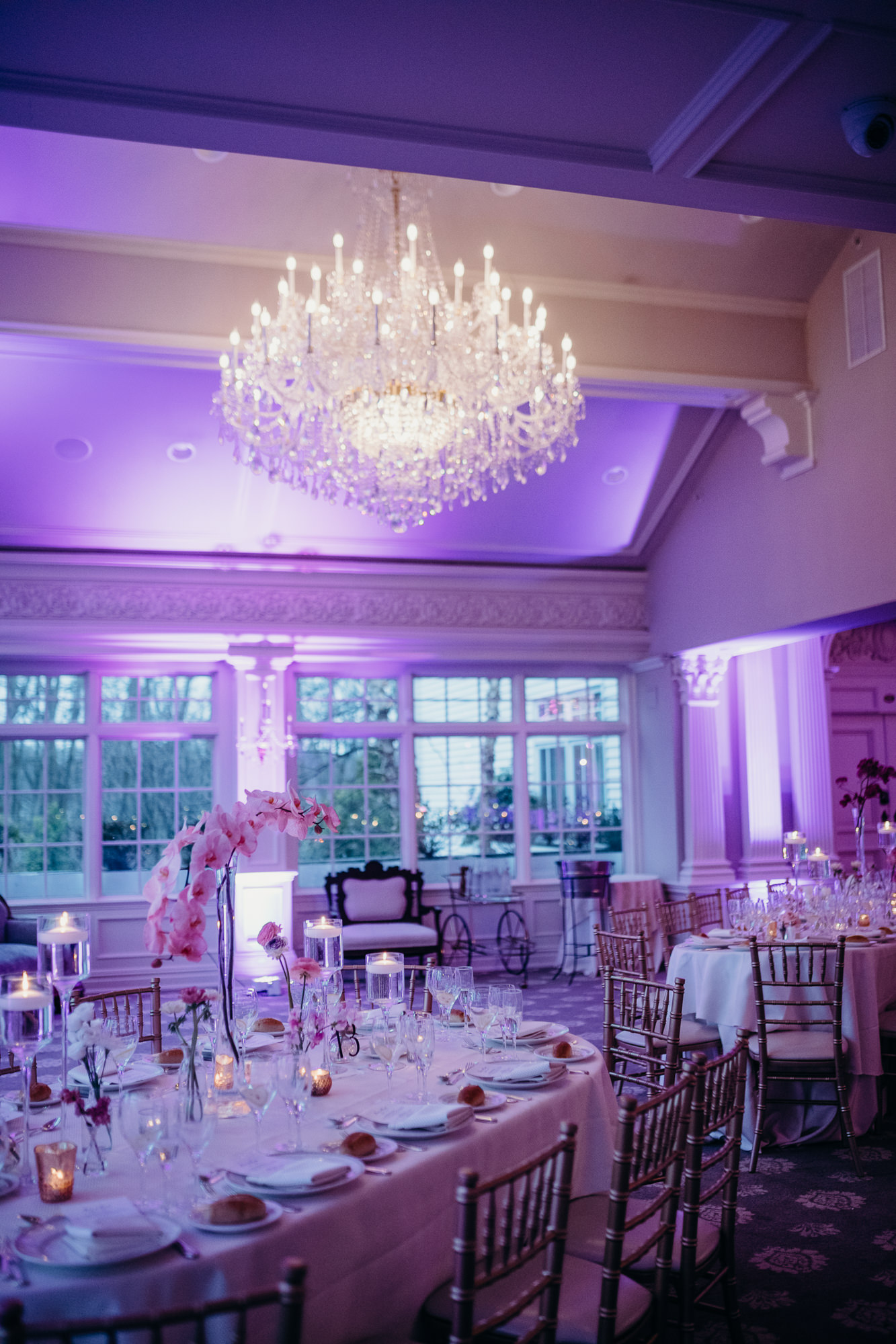 reception details with orchids at the park savoy in florham park, new jersey