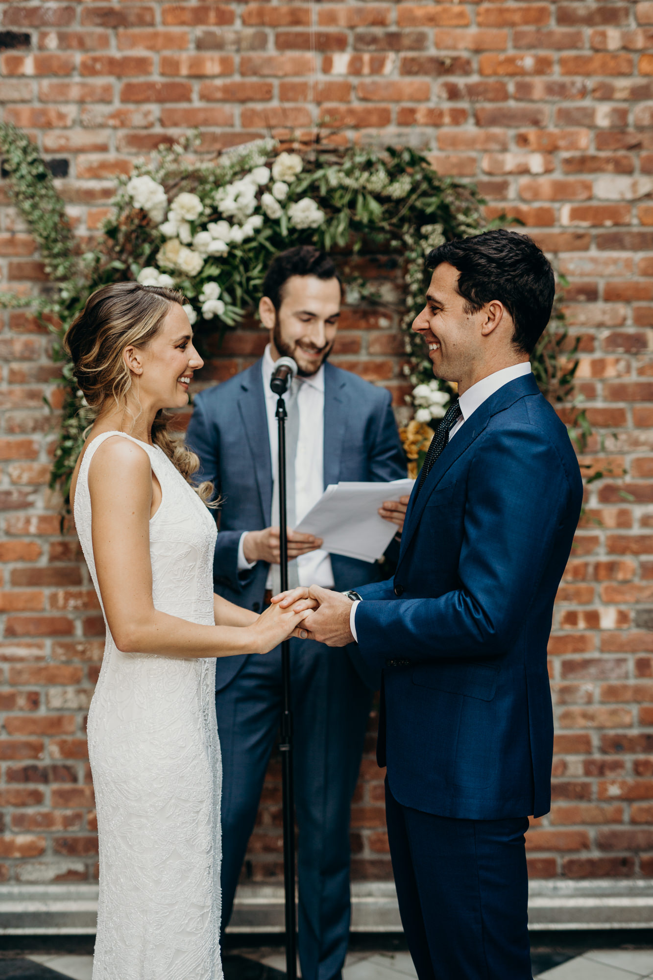 a wedding ceremony at the wythe hotel in brooklyn, new york city