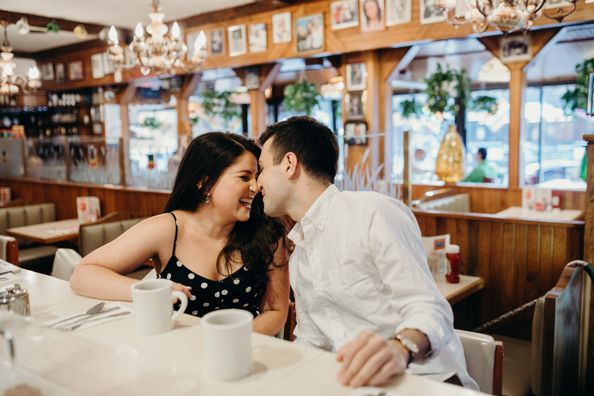a portrait of a couple at chelsea diner in chelsea, new york city