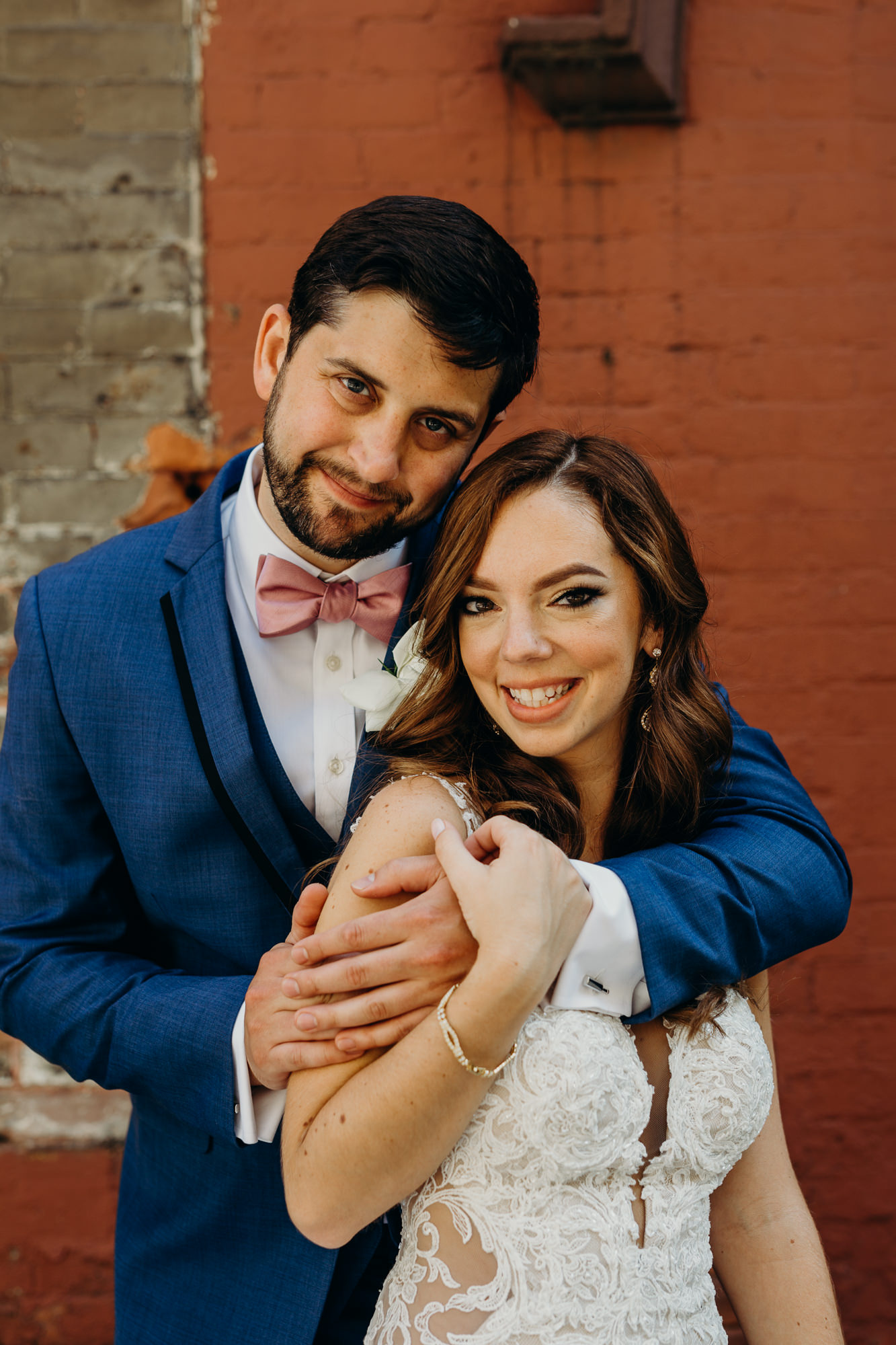 a portrait of a bride and groom at city winery in new york city, new york