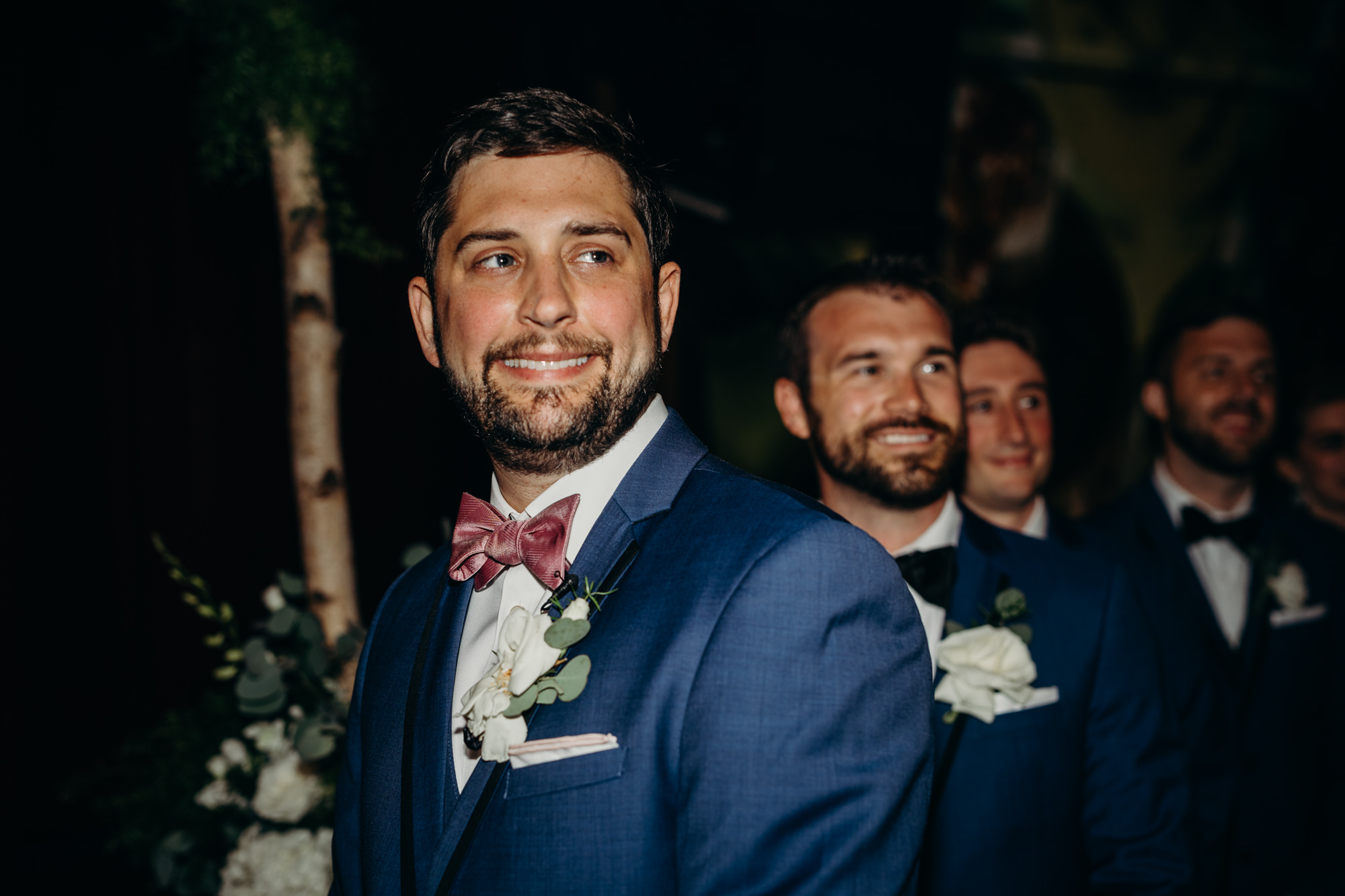 a groom during his wedding ceremony at city winery in new york city, new york