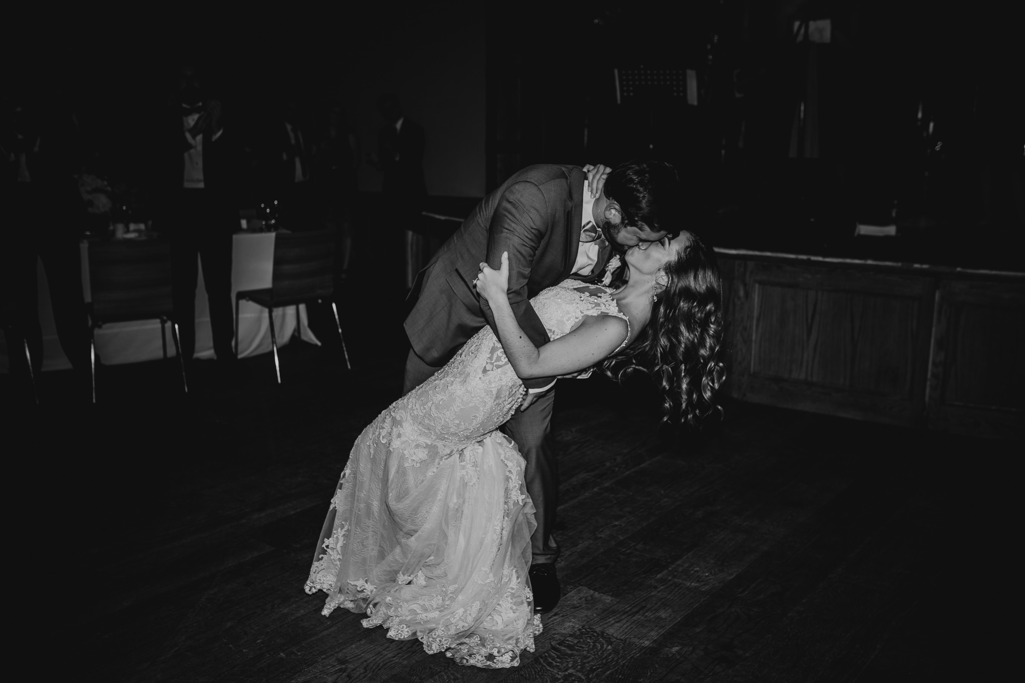 a bride and groom during their first dance at city winery in new york city, new york