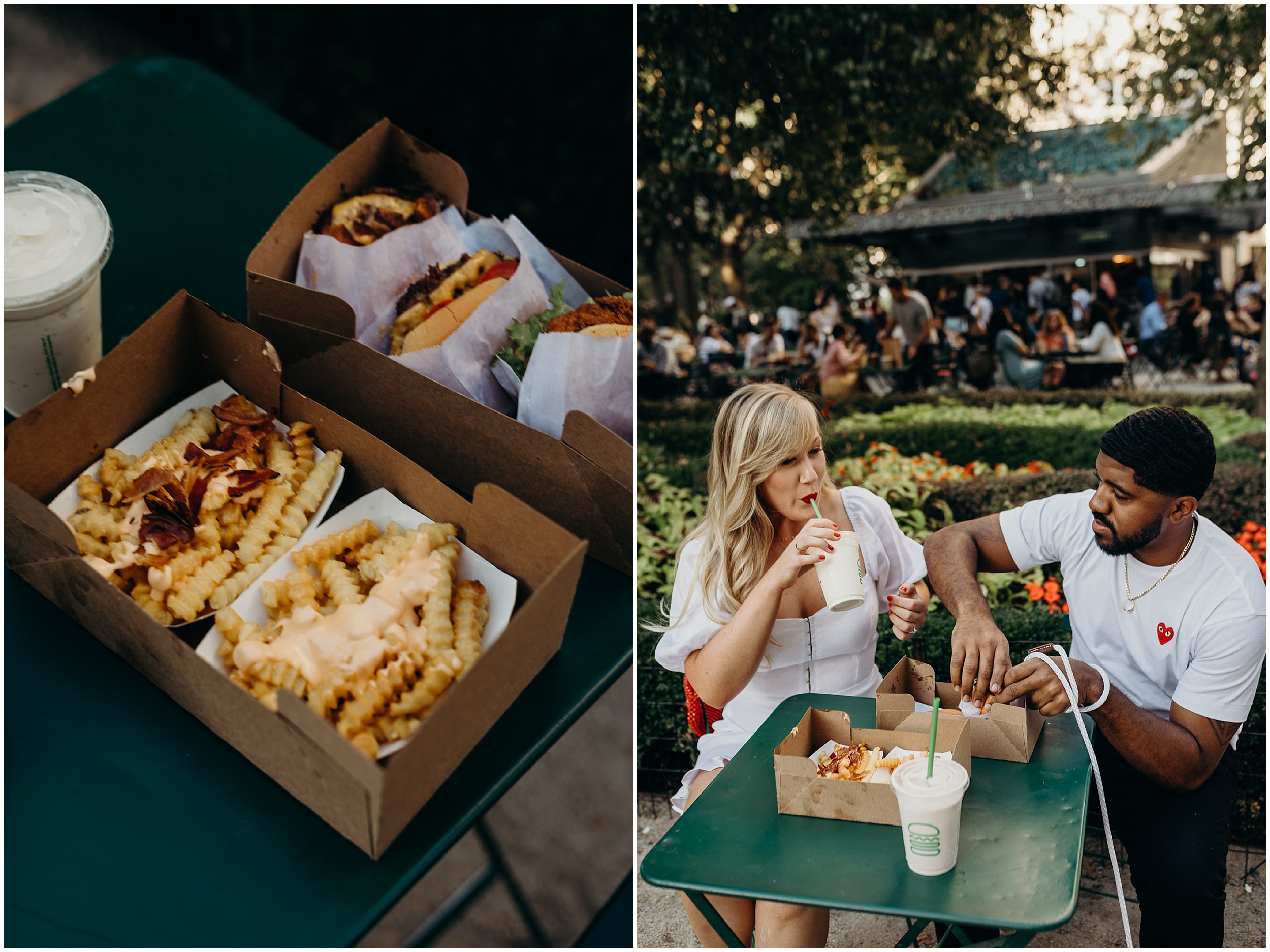 engagement session at shake shack in madison square park, manhattan, nyc