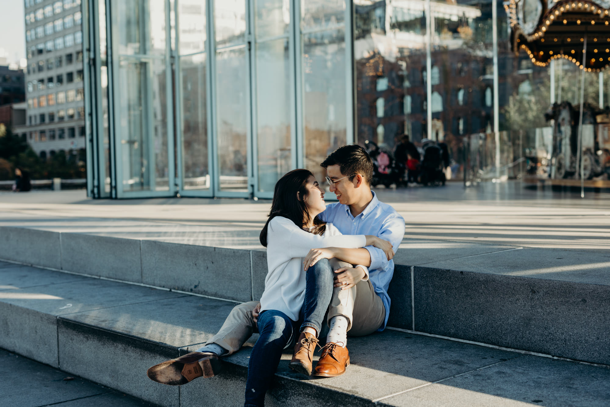 dumbo, brooklyn bridge park engagement photos, nyc wedding photos, nyc wedding photographer