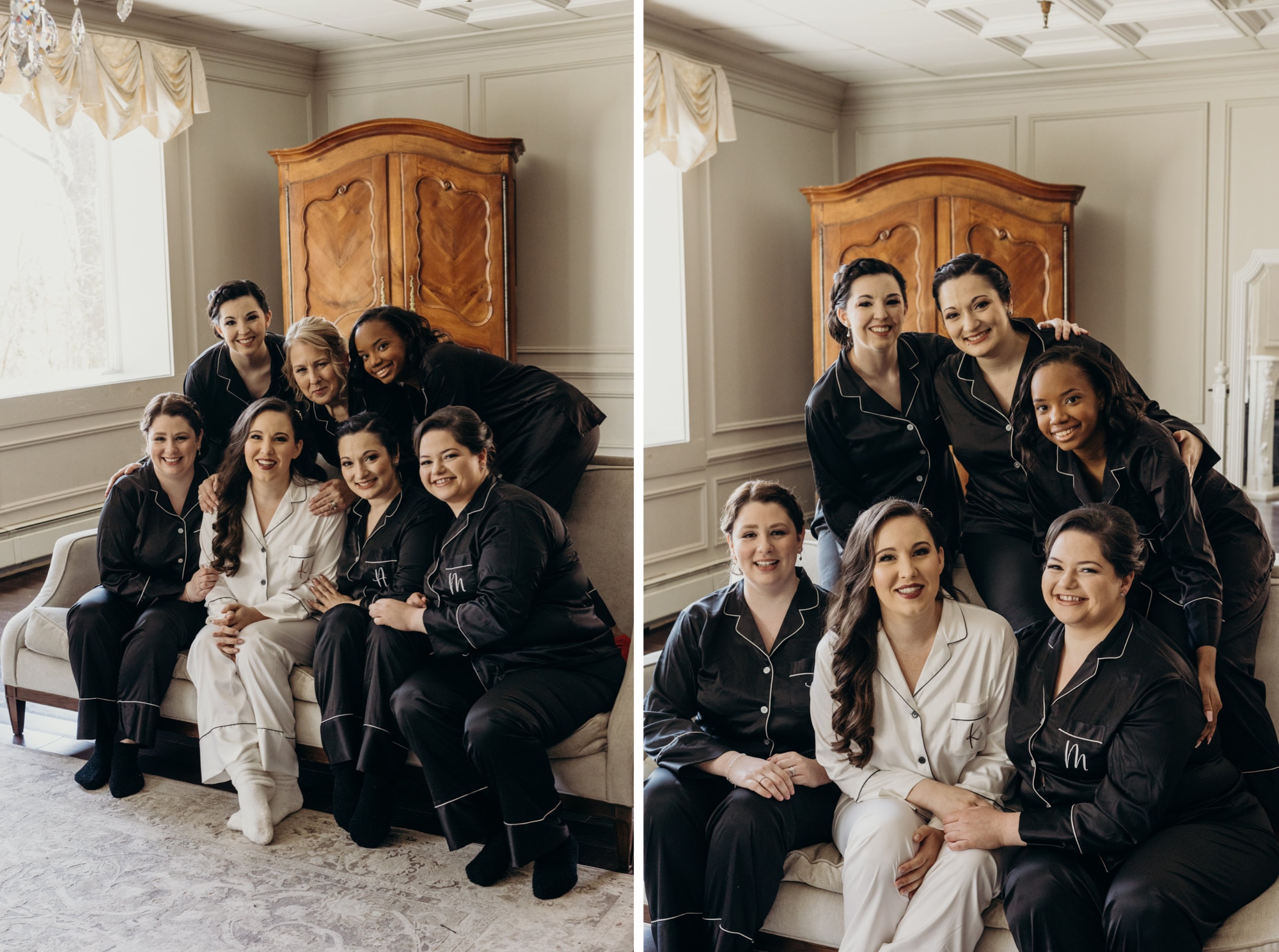 portrait of a bride and her bridesmaids at valley regency in new jersey