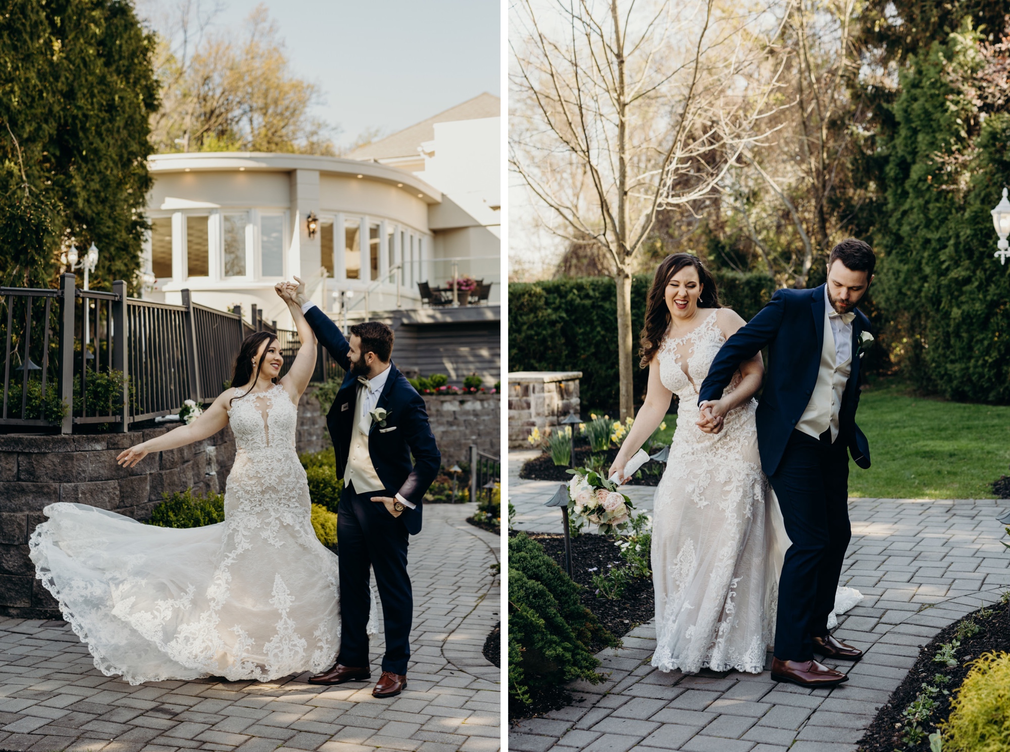 portrait of a bride and groom during their wedding at valley regency in new jersey