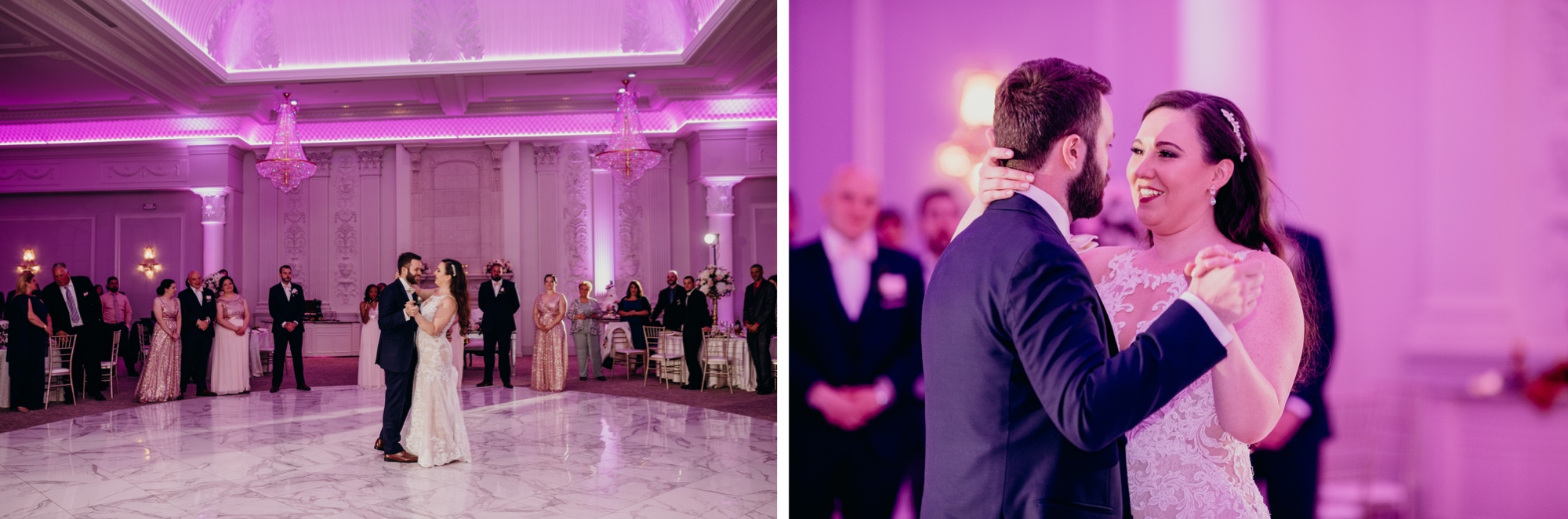 bride and groom share first dance during their wedding at valley regency in new jersey