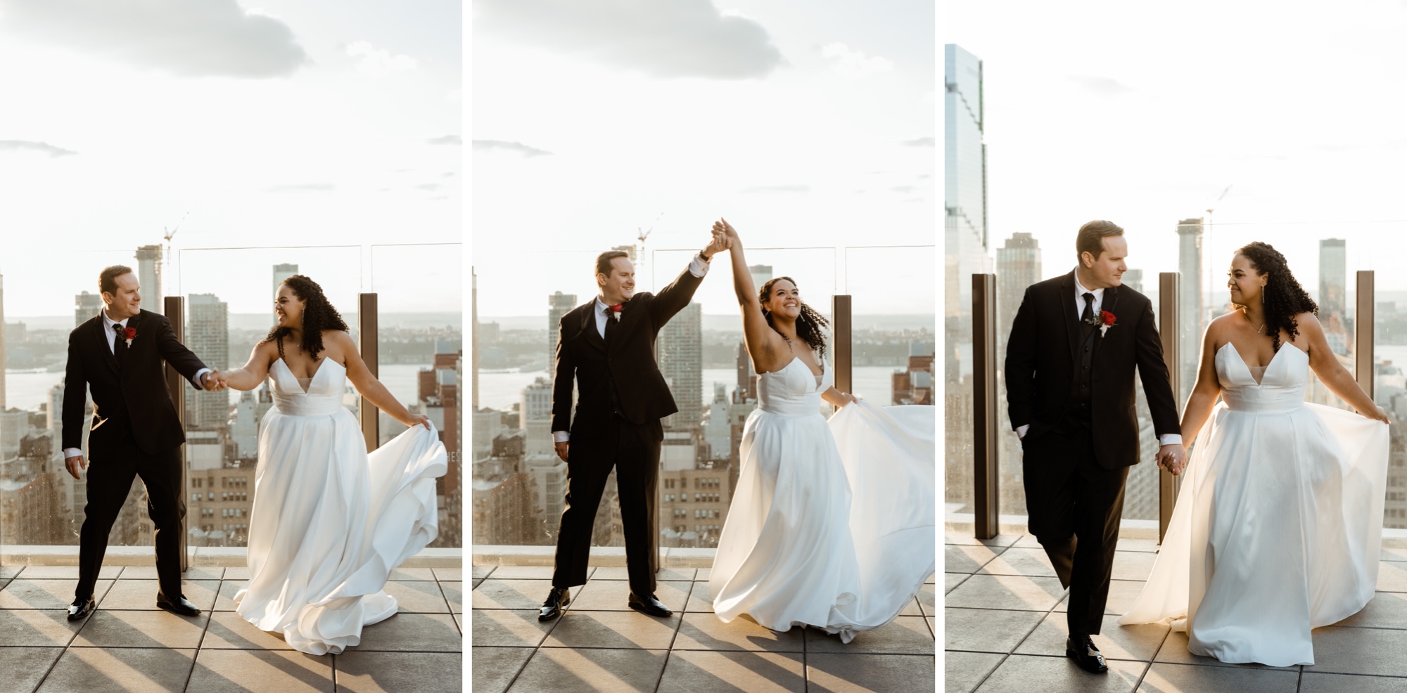 couple dancing in front of nyc skyline