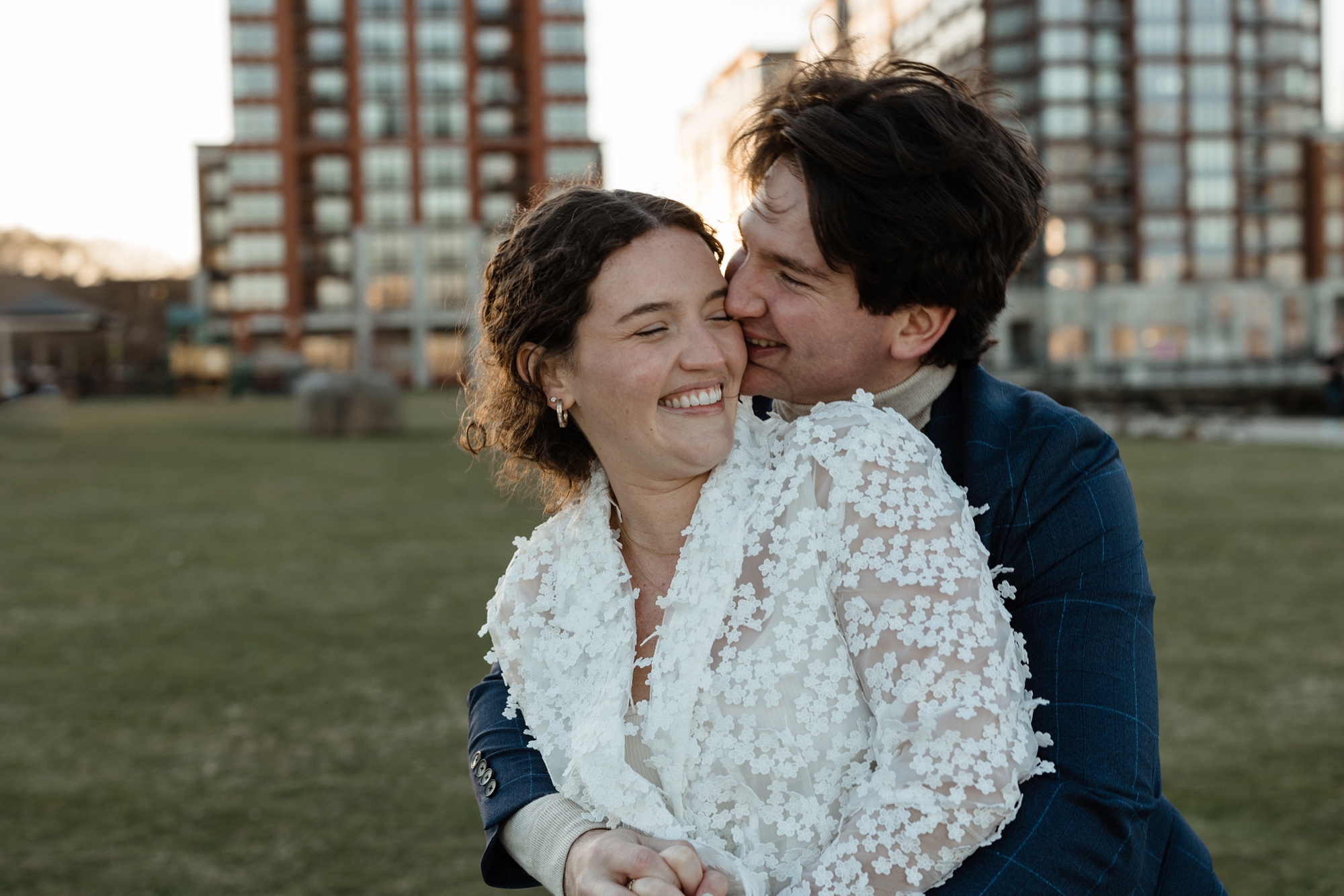 a couple playing in hoboken, new jersey